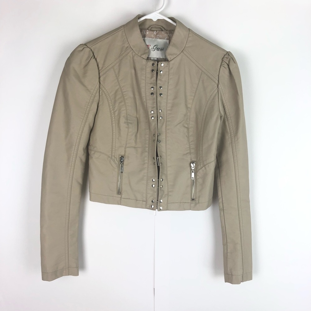 Guess size small synthetic leather tan color